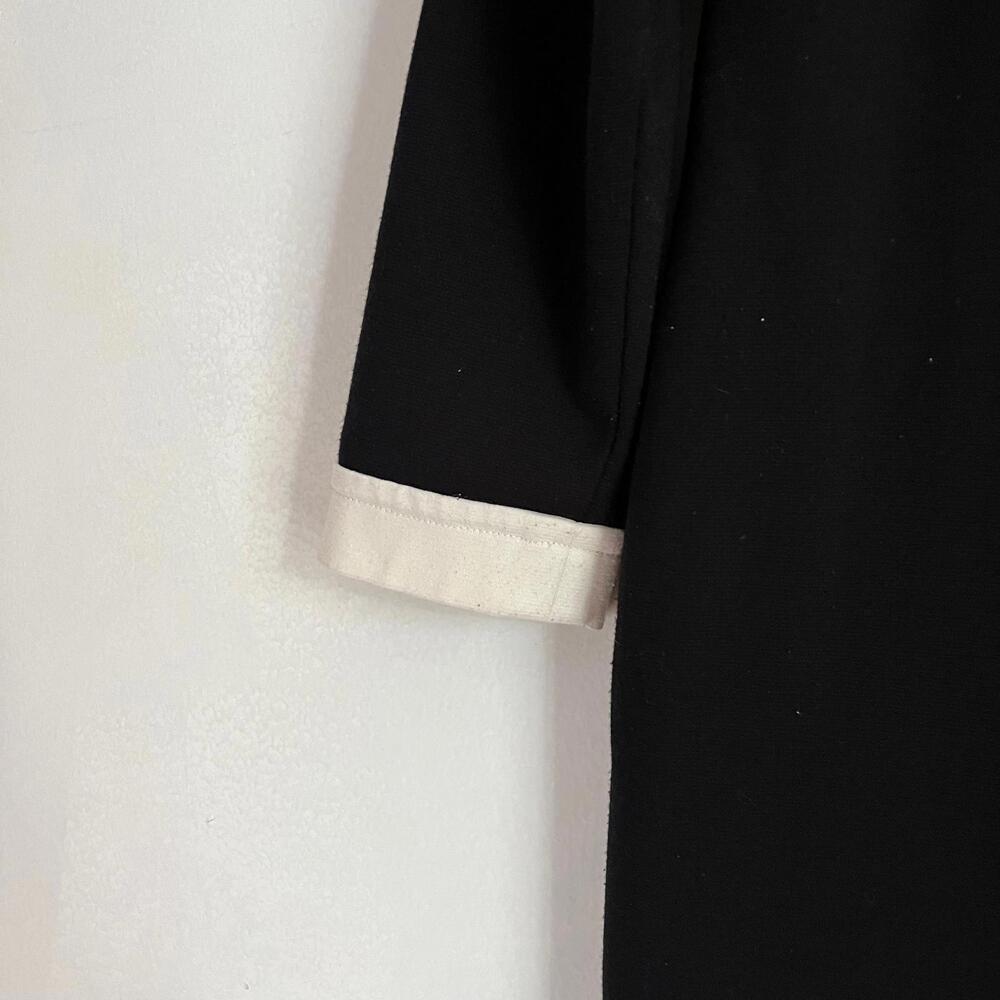 Vintage 80s-does-60s Mod Mini Dress - Black with White Details, Size 6 - Picture 6 of 9